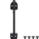 12" Cane Bolt Heavy-Duty Drop Rod for Gate, Gate Ground Latch for Wooden Fences Metal Gates Doors, Metal Gates Doors Stopper for Gate Ground, Wrought Iron Gate Latches, Black Finish(1 Pack)