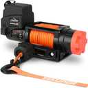 ZESUPER 6000lb Waterproof IP67 Electric Winch for UTV ATV Trailer, 12 Volt Winch with Synthetic RopeHawse Fairlead, Wireless Handheld Remote and Corded Control