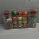 92ct Christmas Tree Decoration Set - Shatterproof Christmas Baubles with Strings for Wreath, Garland & Party Decoration, Red-Green