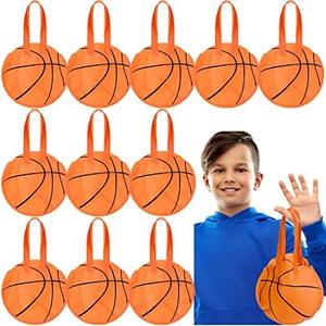 Yinder 12 Pieces Basketball Snack Bags Basketball Treat Goodie Team Gift Bags Bulk Non Woven for Kids Adults Sports Birthday Party Supplies