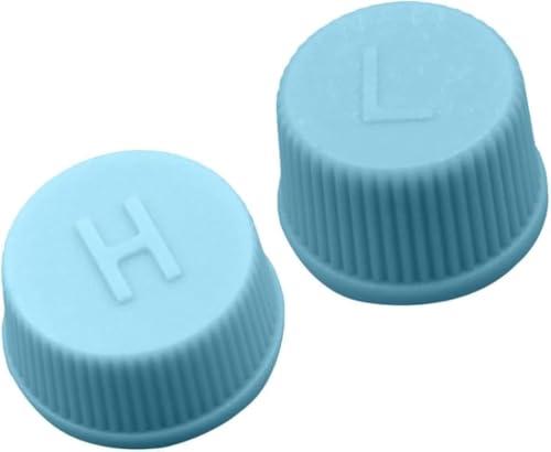 2 Pcs Blue Replacement High and Low Pressure Valve Caps -Leakproof R134a AC System Charging Port Caps or Car Air Conditioning- Auto Parts Easy to Use