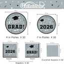 Graduation Party Plates and Napkins Gatherfun Graduation decorations 2026 Silver Disposable Paper Plates Luncheon Napkins Cocktail Napkins for Congrats Grad Party Decorations, Serve 50