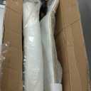 LANDSUN Home Office Chair High Back Executive Chair Ribbed PU Leather Computer Desk Chair with Armrests Soft Padded Adjustable Height Swivel Conference Gold Frame White