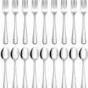 Hiware 24-piece Forks and Spoons Silverware Set, Food Grade Stainless Steel Flatware Cutlery Set for Home, Kitchen and Restaurant, Mirror Polished, Dishwasher Safe