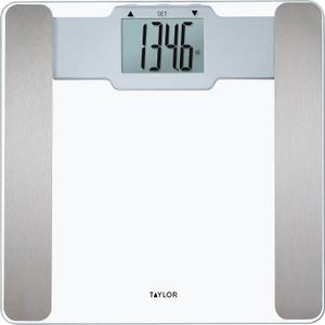Taylor Digital Glass Body Composition Scale, Bathroom Scale for Weight, Measures Fat, Water, and Muscle Mass, Athlete Mode, 6-User Recognition, 400 lb Capacity, Clear
