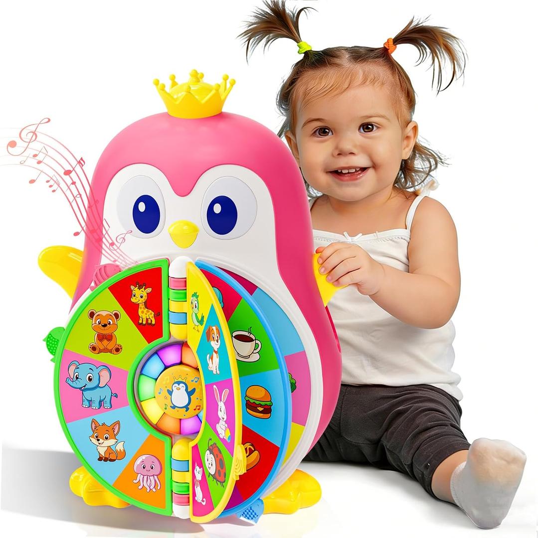 Toys for 1 Year Old Girl, Musical Penguin Learning Toy for Toddlers 1-3, Interactive Educational Toy with Lights & Sounds, First Birthday Gifts for 1 2 Year Old Girls Boys, Baby Toys 12-18 Months