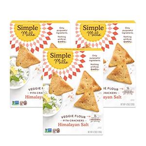 Simple Mills Veggie Pita Crackers, Himalayan Salt - Gluten Free, Vegan, Healthy Snacks, Paleo Friendly, 4.25 Ounce (Pack of 3) 

BBD 07/21/2026