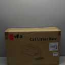 Extra Large Stainless Steel Litter Box with Lid, High Sided Enclosed Metal Cat Litter Pan, Dog Proof Front Entry Top Exit, Odor Control Easy Clean Leak Proof, Includes Mat, Scoop & Step, Grey