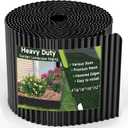 Corrugated Garden Edging,8"20Ft Galvanized Steel Landscape Edging & Lawn Edging Border,Metal Garden Border for Flower Beds,Garden,Lawn,Raised Beds & Tree Surrounds(Black)