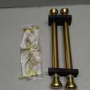 2 Pack Telescoping Curtain Rods, Side Curtain Rods 1Inch Diameter Drapery Rods 12-20Inch Length Adjustable Rod with Brackets Window Treatment-Warm Gold