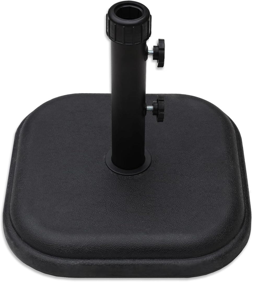 Umbrella Base with Wheels, Umbrella Stand Base Heavy Duty 100lb Windproof, Fillable Umbrella Base Mobile Square Umbrella Stand Outdoor Base for Patio, Deck, Poolside, Lawn, Fits Most Sized Umbrellas