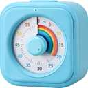 Rainbow Visual Timer for Kids, 60 Minute Silent Countdown Clock with Color Disk, Time Management Tool for ADHD, Classroom, Kitchen, Office, Study, Pomodoro