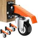 Ronlap Workbench Casters Kit 660 Lbs Capacity, 2.5" Heavy Duty Retractable Casters 4 Pack, Side Mounted Adjustable Table Stepdown Casters