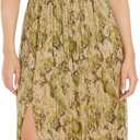 Dress the Population Women's Mirabella Pleated Plisse Knit, Maxi, Fit and Flare, Sweetheart Neck Dress, Lime Green, XXS