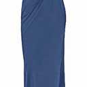 YOXUA Women Elegant Casual Long Sleeve Sexy Bodycon Lounge Temperament Crewneck Maxi Dress (Blue, Large)