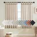 H.VERSAILTEX Linen Blended Curtains - Tab Top Semi Sheer Window Treatments Panels Drapes for Living Room/Bedroom, Light Filtering (Set of 2, 52" x 54", Angora)
