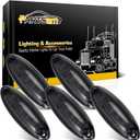 Partsam 5pcs Smoke Lens Yellow 6 LED Top Cab Marker Roof Running Lights Lamps Assembly Replacement for Freightliner Cascadia Heavy Duty Truck Cab Lights