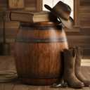 Civaner 2 Pcs Western Cowboy Party Decoration, PVC Inflatable Pirate Barrels Western Cowboy Decor Barrel for Wild West Adventure Party Nautical Themed Photo Props Farmhouse Supplies