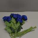 Nubry Artificial Silk Rose Flower Bouquet Lifelike Fake Rose for Wedding Home Party Decoration Event Gift 10pcs (Blue)