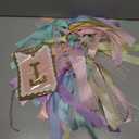 Rainbow High Chair Banner for 1st Birthday - Baby Girl Rainbow Smash Cake for Photo Props, First Birthday Photo Background, Macarons Color Ribbon (Rainbow High Chair Banner)