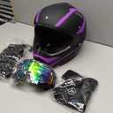 Yesmotor Youth Dirt Bike Helmet Set Includes Gloves, Goggles, Mask, Ideal Helmet for Kids 8-14, Premium Safety Gear for Dirt Bike Helmets Enthusiasts - DOT Approved(Purple,L)