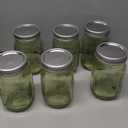 WELLIFE Mason Jars 32 oz - 6 Pack Green Large Mason Jars Wide Mouth,Glass Jar with Lid for Canning, Pickling, Food Storage, Fermenting, DIY Crafts & Decor, Reusable