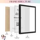 97 Decor Black Picture Frame 4x6 - Photo Frame With Plexiglass, 4 By 6 Black Wooden Poster Frame for Pictures (4x6 - 1 Pack)
