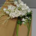 IPOPU 6PCS White Delphinium Artificial Flowers 42.5'' Long Stem Silk Larkspur Flowers Realistic Fake Hyacinth Flowers for Tall Vase Wedding Party Garden Home Decor (White)