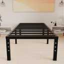 HOBINCHE 16 Inch Twin Size Bed Frame - No Box Spring Needed Heavy Duty Black Metal Platform Mattress Foundation, Non-Slip Noise Free Easy Assembly Steel Slats Bedframes with Cleance Storage