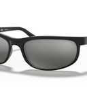 Ray-Ban Men's RB2027 Predator 2 Rectangular Sunglasses, Black/Polarized Dark Grey, 62 mm