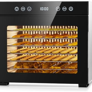 Food Dehydrator, 650W Powerful Fruit Dryer Machine with Adjustable Timer & Temperature, 8 Stainless Steel Trays, Quiet Operation, for Jerky, Fruits, Herbs, Dog Treats