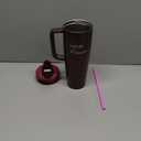 Owala FreeSip Tumbler Insulated Stainless Steel Water Bottle with Built-in Straw and Side Handle, For Travel, Work, School, and Sports, 40oz, BPA Free, Leak Proof, Black Cherry