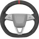 MEWANT Hand Stitched Matte Carbon Fiber&PU Leather Steering Wheel Cover Wrap for Tesla Model 3 Highland 2023 2024 2025 Steering Wheel Accessories