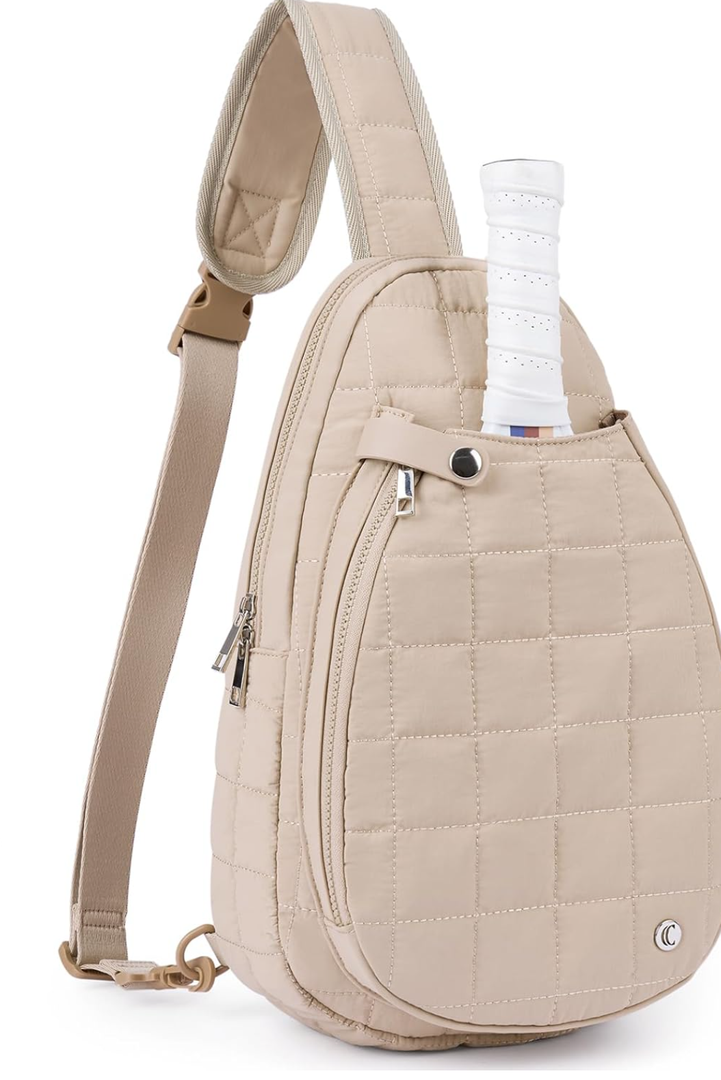 CLUCI Pickleball Bag for Women, Quilted Crossbody Bags for Women Men, Puffer Travel Sling Bag