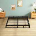 7 Inch Queen Box Spring,Black Heavy Duty Metal Mattress Foundation/Easy Assembly/Non-Slip/No Noise/Easy Clean Fabric Cover