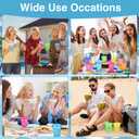 30 x Sieral 30 Pack Cups with Lids and Straws Kids Tumbler with Straw Reusable Water Bottle Iced Coffee Travel Mug Adults Plastic Cups for Parties 16 oz (Clear Multicolor)