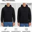 Zylioo Men Tall Sweatshirt Crewneck Pullover Long Fit Soft Casual Sweatshirt Top for Tall Men Daily Wear (Black, M)