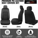 CAROMOP Luxury Faux Leather Seat Covers 2 Front Seat,Easy to Insatll Seat Covers for Cars,Airbag Compatible Fits Most Cars, Vehicles,Sedans,Trucks & SUVs(Black)