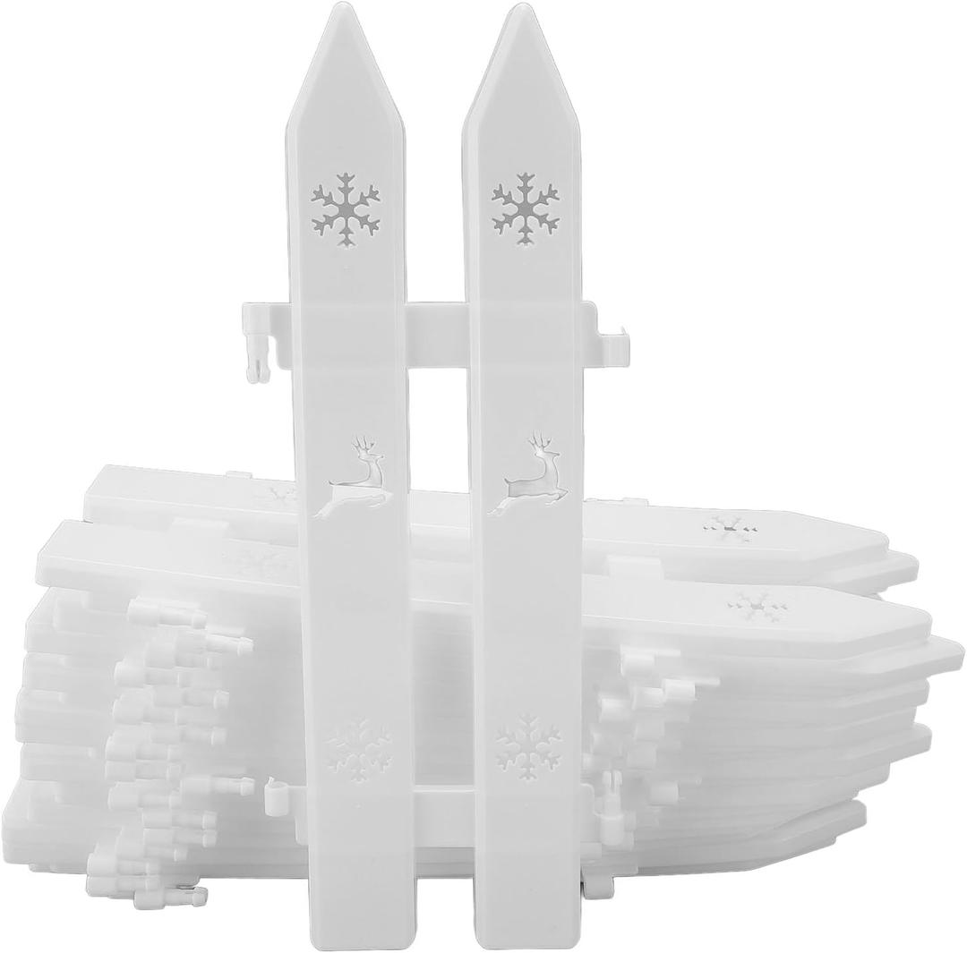 Grass Lawn Flowerbed Plant Borders Christmas Picket Fence Christmas Tree Fence,Plastic Edging Garden Picket Fence Garden Picket Fence for Christmas Tree Wedding Party Decoration