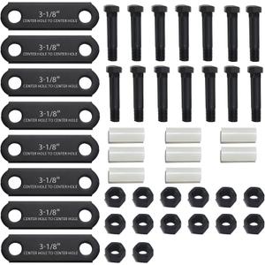 2Sets Trailer Axle Shackle Kit 3-1/8" Trailer Shackle Straps,Tandem Axle Trailer Shackles Kit 14 Bolts & 14 Nuts for Double Eye Leaf Spring 3500 lbs-7200 lbs Axles