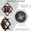 Farmhouse Wall Sconce with Black Finish & Wood Grain,Rustic Wall Sconces Indoor Wall Light Fixtures 17.8in for Stairway, Living Room, Bedroom, Bathroom (2 Light,E26 Base, No Bulbs)