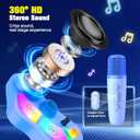 Stand Karaoke Machine Toy for Kids Ages 3-5 4-6 5-7 Birthday Gifts for 3 4 5 6 7 8 Year Old Boy, Kid Rechargeable Karaoke Microphone with 2 Wireless Mics, Bluetooth Speaker Toddlers Boys Party Toys
