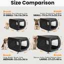 Beatrice Home Fashions Portable, Collapsible, Pop Up Kennel Travel Cat and Dog Crate, 24" L x 16.6" W x 16" H, Black