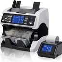 MUNBYN Bank Grade Money Counter Machine Mixed Denomination with External Display+Printer in One, Value Counting, Serial Number, Multi Currency, 2CIS/UV/IR/MG/MT Counterfeit Detection