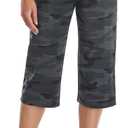 SPECIALMAGIC Women Capri Pants Camouflage Printed Cotton Yoga Wide Leg Pajama Capris Sweatpants (Small)
