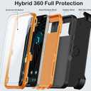 KECAI for Google Pixel 7 Case with Belt Clip Holster,2X Screen Protector,Heavy Duty Shockproof Drop Protection Military Grade Full Body Rugged Phone Cover with Kickstand Black Orange