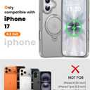 360 Spin Magnetic Stander for iPhone 17 Case [Compatible with Magnetic] [Built-in Kickstand] Mil-Grade Protective, Matte Non-Slip for iPhone 17 Phone Case(Gray)
