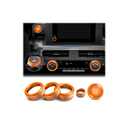Polodunn for Toyota Tacoma 2024 2025 2026 & 4Runner 2025 2026 Accessories, 8-Inch Screen Aluminum Alloy Knob Cover Trim (Orange, 6-Piece Set) - Fits Push Start, AC, Volume & 4WD Gear Switch