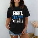 Hanukkah Shirt for Women Jewish Chanukah T-Shirt Eight Crazy Lights Tee Happy Hanukkah Tops (Black, XL)