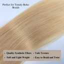 Ash Honey Blonde Braiding Hair Pre Stretched for Boho Braids Synthetic Pre-stretched Knotless Boho Braiding Hair non Toxic ez Braids, 26 Inch(Packs of 5)
